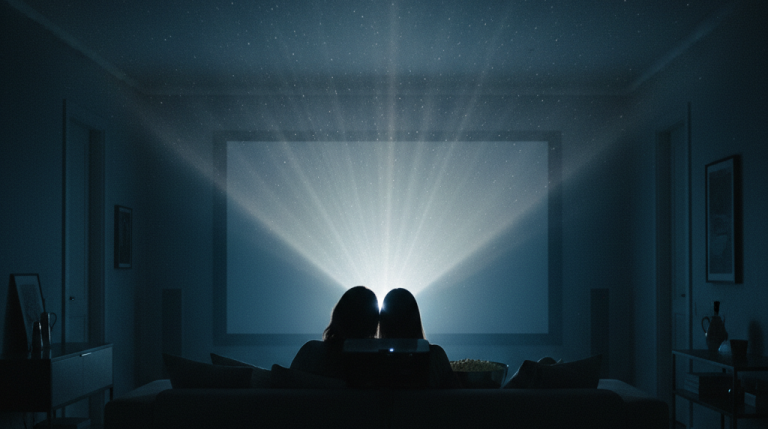 Filmaften hjemme i sofaen med popcorn
