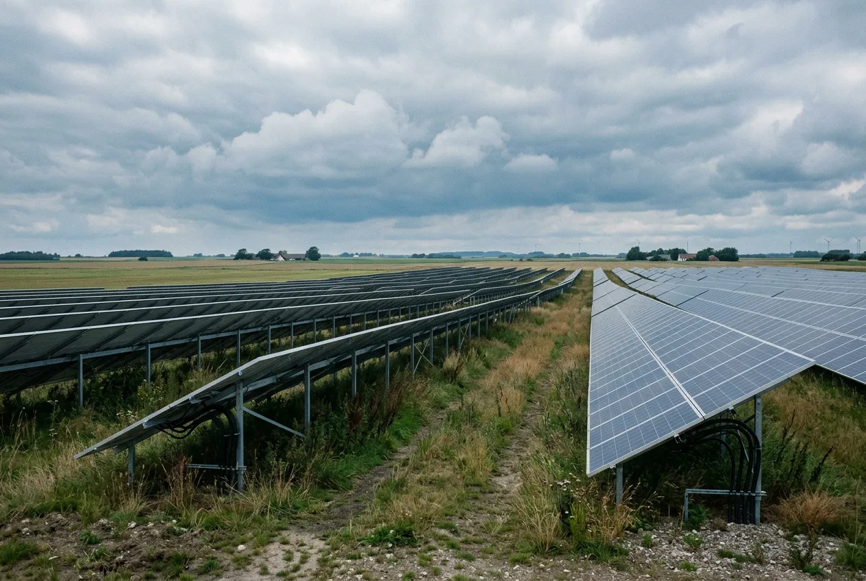 Solcellepark i dansk landskab